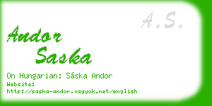 andor saska business card